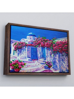 Çerçeveli Yunanistan Santorini Dekoratif Duvar TABLOSU-3677