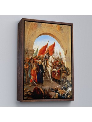 Çerçeveli Fatih Sultan Mehmet Istanbul'a Girişi Tablosu - Fausto Zonaro -6439