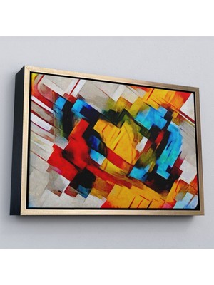 Çerçeveli Picasso Tarzında Soyut Yağlıboya Görünüm Dekoratif Kanvas Duvar TABLOSU-3519
