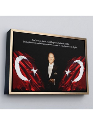 Çerçeveli Beni Görmek Demek, Mutlaka Yüzümü Görmek Demek Değilidir Yazılı Atatürk TABLOSU-5075
