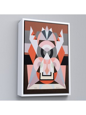 Çerçeveli Auguste Herbin - Simetrik Bileşim TABLOSU-8101