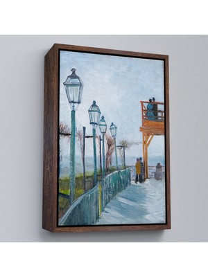 Çerçeveli Vincent Van Gogh -Moulin De Blute-Fin Montmartre'deki TERASTABLO-7454