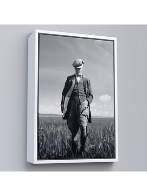 Çerçeveli Atatürk Portre Tablosu Mustafa Kemal Atatürk Dikdörtgen Dekoratif Kanvas TABLO-127