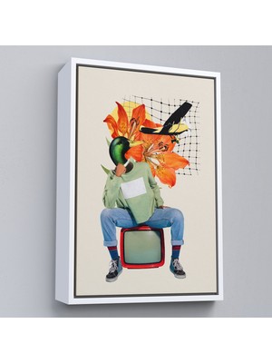 Çerçeveli Ördek Kafalı Insan Pop Art TABLO-8017