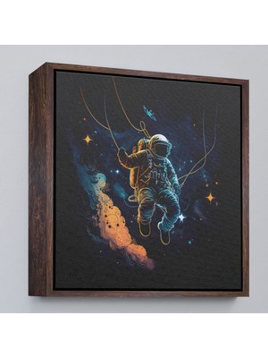 Çerçeveli Uzayda Sallanan Astronot TABLOSU-8312