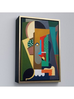 Çerçeveli Auguste Herbin - Kübist Kompozisyon TABLO-8097