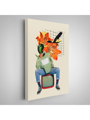 Çerçeveli Ördek Kafalı Insan Pop Art TABLO-8017