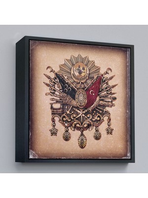 Çerçeveli Osmanlı Tuğrası Dekoratif Kanvas TABLO-5804
