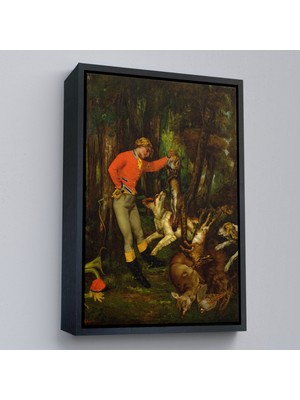 Çerçeveli Gustave Courbet -Avdan Sonra Tablo - After The HUNT-8055