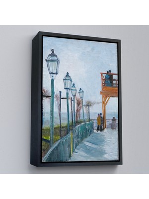 Çerçeveli Vincent Van Gogh -Moulin De Blute-Fin Montmartre'deki TERASTABLO-7454