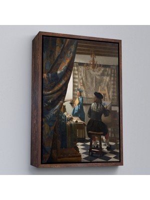 Çerçeveli Johannes Vermeer - Resim Çizme TABLOSU-7422