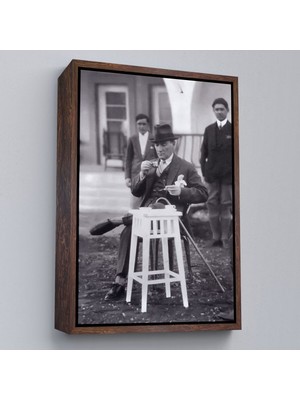 Çerçeveli Atatürk Portre Tablosu Mustafa Kemal Atatürk Dikdörtgen Dekoratif Kanvas TABLO-124