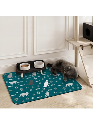 Kaydırmaz, Su Geçirmez, Leke Tutmaz Evcil Hayvan Matı 50X70CM, Turkuaz