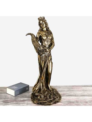 Polyester Bereket Tanrıçası Fortuna Figürü Bolluk, Şans ve Zenginliğin Efsanevi Sembolü Hediyelik Dekoratif Masaüstü Biblo Figür Özel Aksesuar
