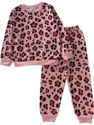 Kız Çocuk Pamuklu Pembe Renk Mevsimlik Pijama Takımı