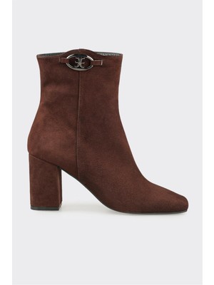 Kahve Deri Kadın Klasik Bot