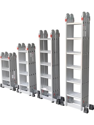 Asil Çok Amaçlı Alüminyum Katlanır Akrobat Merdiven 150 kg Taşıma Kapasiteli EN131 Sertifikalı | 4x3 / 4x4 / 4x5 / 4x6 Basamak Seçenekleri