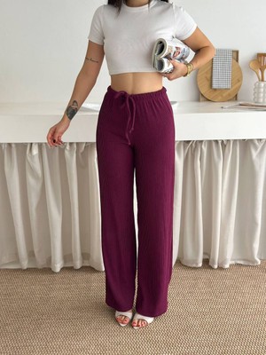 Akordiyon Fitilli Bol Paça Pantolon