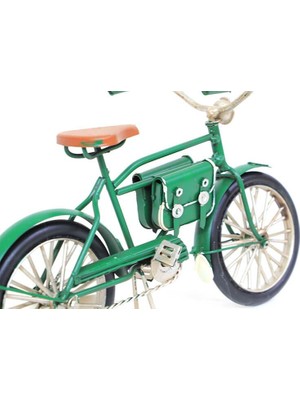 Dekoratif Metal Bisiklet Çantalı Vintage Biblo Ev Ofis Hediyelik