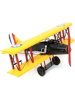 Dekoratif Metal Uçak Çift Kanatlı Vintage Ev Ofis Hediyelik