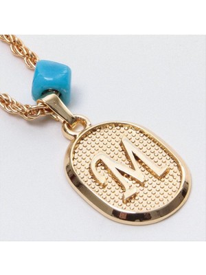 Zengezur Plastik Boncuklu Burgulu Harfli Kolye-M