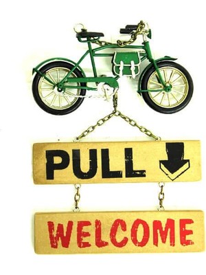 Dekoratif Metal Kapı Yazısı Bisiklet Vintage Dekoratif Hediyelik