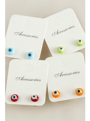 Zengezur Nazar Cam Küpe-Renkli