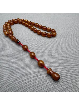 Bal Rengi Sistemli Imame Dik Damar Hareli Buğulu Hamur Sıkma Kehribar Tespih