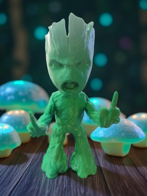 3D Baskı Yeşil Groot Figürü – 17 cm – Pla