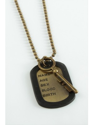 Zengezur Kilit Künye Metal Erkek Kolye-K