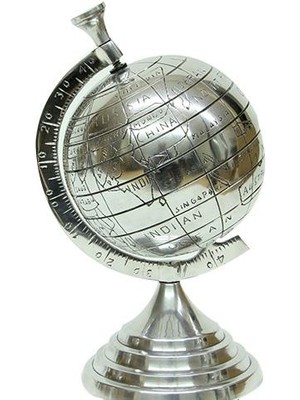 Yerküre Dünya Nikel Biblo Dekoratif Hediyelik