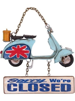 Dekoratif Metal Kapı Yazısı Scooter Vintage  Dekoratif Hediyelik