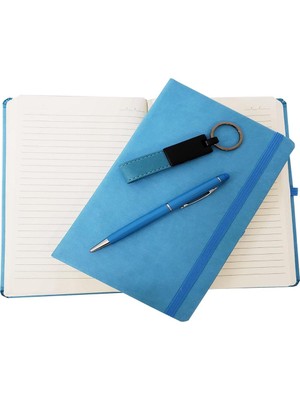 3lü Turkuaz Hediye Seti Kalem Defter Anahtarlık Hediyelik Set