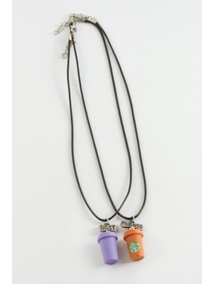 Zengezur Içecek Arkadaşlık Kolyeleri Çift Kolye-Mor