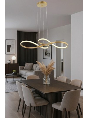 Zerafet Modern Gold LED Avize Yatak Odası - Hol - Salon