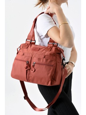 Paraşüt Kumaş Kadın Omuz Çantası Çapraz Askılı Postacı Kol Çantası 30*25 cm 6 Ön 2 Yan 1 Arka Cep