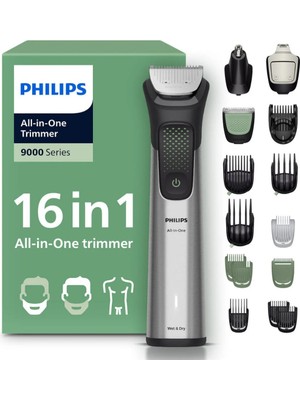 Philips 16'sı 1 Arada Erkek Bakım Seti MG9532/15 Şarjlı Kullanım 120 dk Süreli Gri Siyah