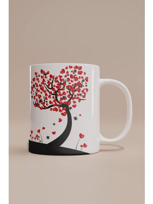 Kişiye Özel Gelin Damat Kupa Bardak – Aşk Ağacı Temalı, Isimli, Sonsuza Dek Yazılı Hediye