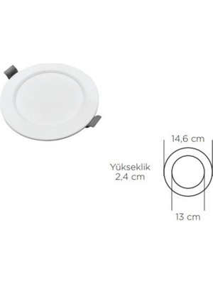 Zmr 9 W Slım Panel LED Spot 6500K