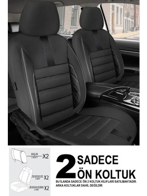 Opel Senator A (Facelift 1982) 3.0 E V6 (180 Hp) 1983 Uyumlu  Sadece Ön Iki Koltuk Tay Tüyü Oto Kılıf Siyah
