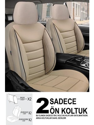 Skoda Superb 2.0 Tsi 280 Dsg Greentec 4x4 Active 2016 Uyumlu  Sadece Ön Iki Koltuk Deri Oto Kılıf Siyah