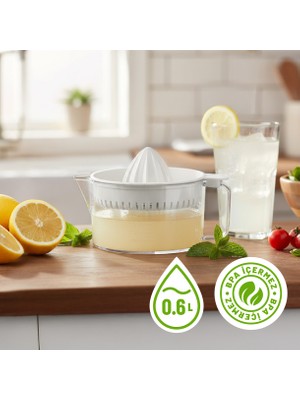 Limon ve Narenciye Sıkacağı, 0.60 L, Hazneli ve Ölçü Göstergeli