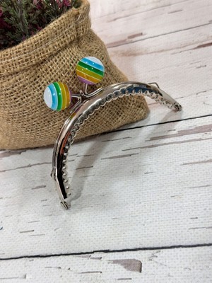 Çanta ve Cüzdan Klips Lolipop Boncuklu Oval 10.5 cm