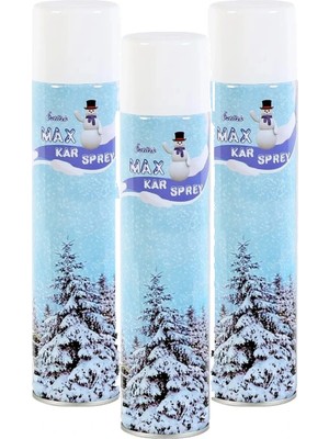 3 Adet Max Kar Köpüğü Spreyi, Eriyen Kar Taneleri, Parti Köpük Karı Yapar Kar Yağdıran Sprey 3X300 ml