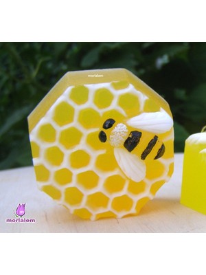 Morlalem 5,5cm Bal Peteği Bal Mumu Petek Arı Silikon Kalıp K-550, Kokulu Taş Sabun Alçı Mum Kalıbı