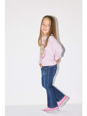 DeFacto Kız Bebek Flare Fit Jean Pantolon F3693A525AU