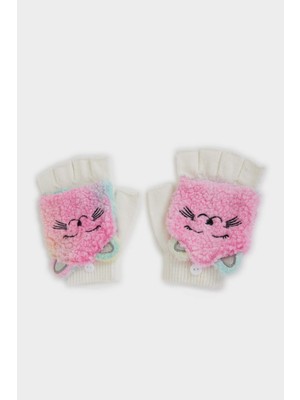 DeFacto Kız Çocuk Nakışlı Triko Eldiven A5716A825WN