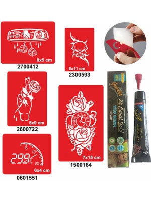 Ibre Hız Desenleri Hint Kınası ile Geçici Dövme Yapma Seti