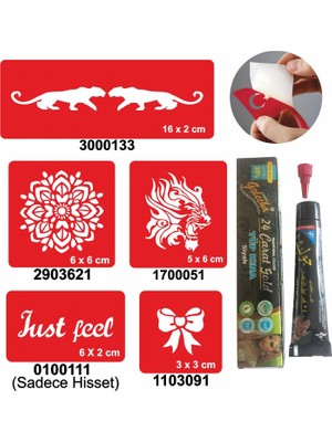 Kaplan Mandala Desenleri Hint Kınası ile Geçici Dövme Yapma Seti