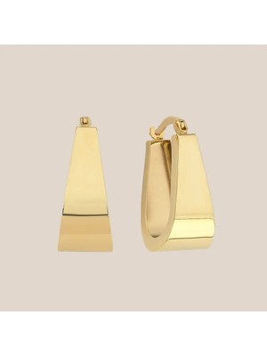 Mega Oval Altın Halka Küpe